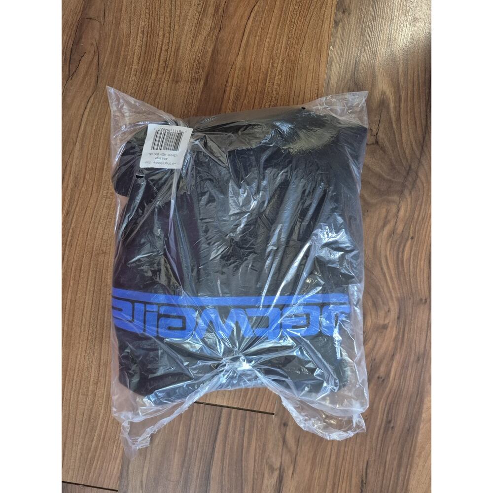 Getweird Anime Graphic Hoodie Black Blue Logo Mens XXL Streetwear Sweatshirt S15 - Picture 7 of 8